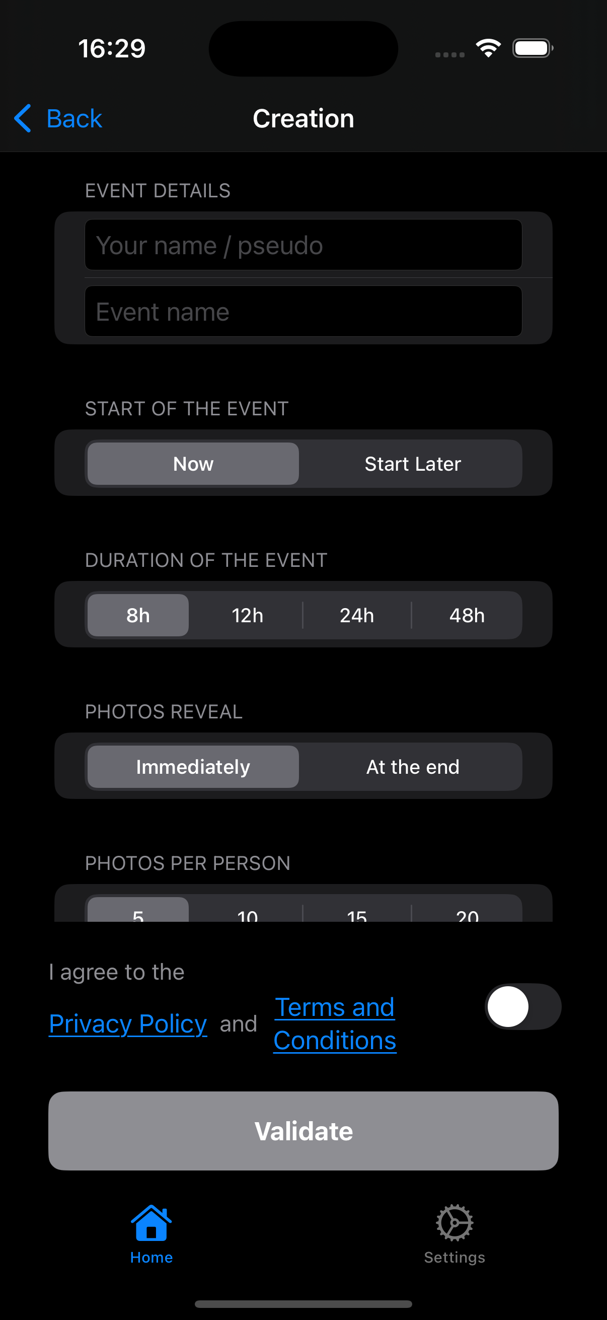 Create Event